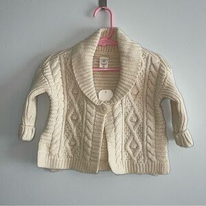 GAP Cozy Cream Cable Knit Toddlet Cardigan 12-18 months